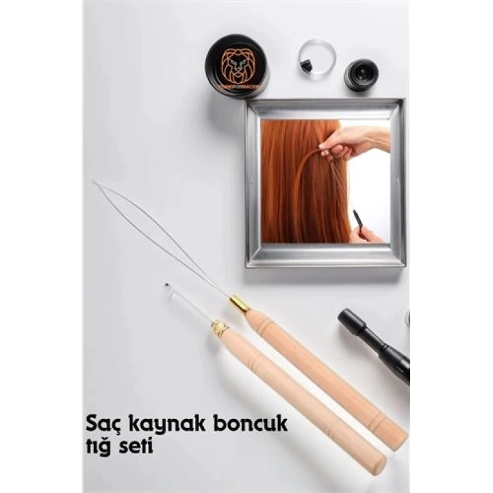 BFS Saç Boncuk Uzatma Keratin Tığı Misina Seti