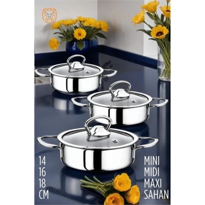 BFS Sahan Tencere Mini Midi Maxi 3 lü SET