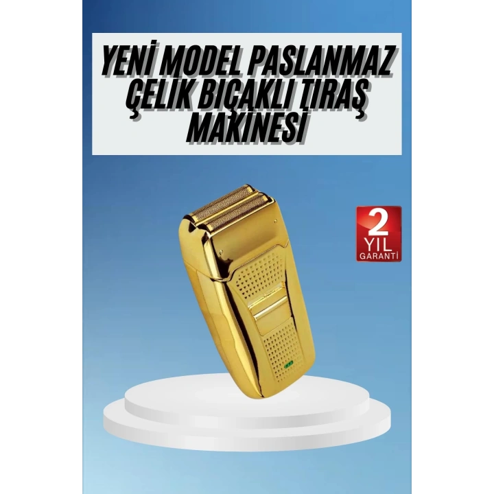 BFS Sakal Kesme Tıraş Makinesi Paslanmaz Çelik Gold Şarjlı