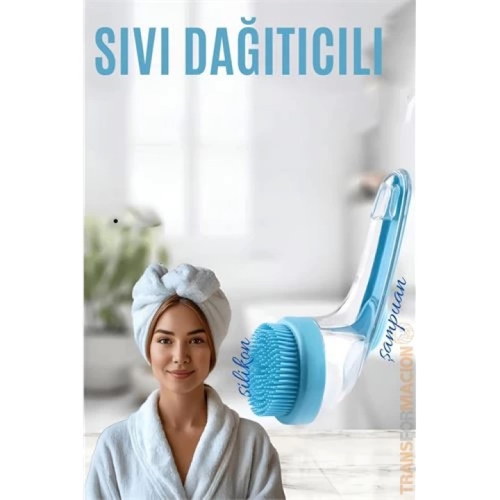 BFS  Şampuan Hazneli Silikon Saç Yıkama Peeling ve Masaj Fırçası