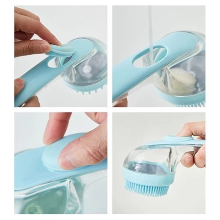 BFS  Şampuan Hazneli Silikon Saç Yıkama Peeling ve Masaj Fırçası