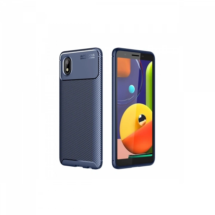 BFS  Samsung Galaxy A01 Core Kılıf Auto Focus Karbon Kapak - Lacivert