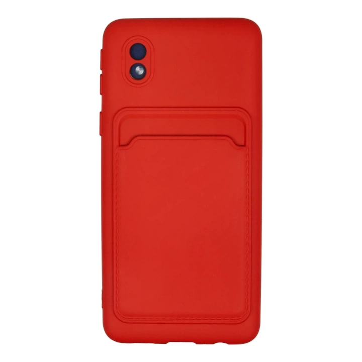 BFS  Samsung Galaxy A01 Core Kılıf Kelvin Kartvizitli Silikon - Kırmızı