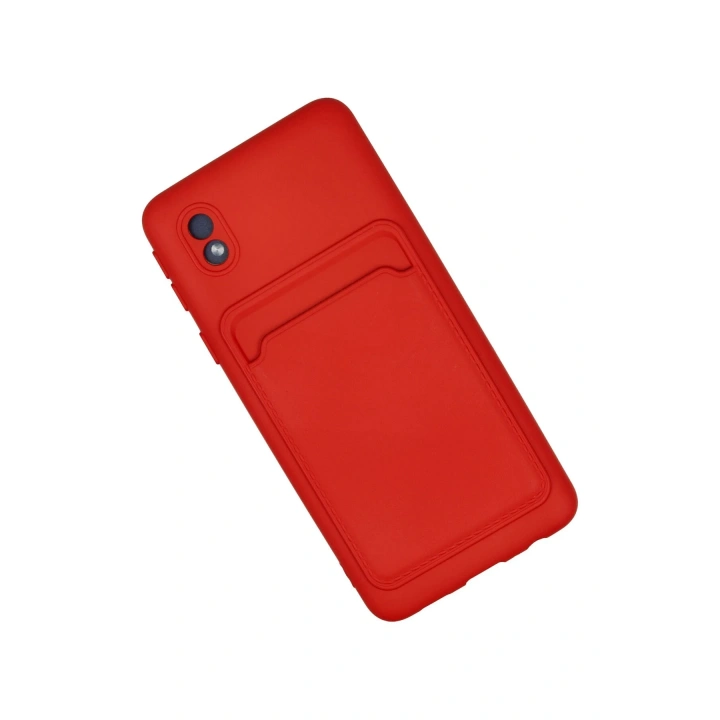 BFS  Samsung Galaxy A01 Core Kılıf Kelvin Kartvizitli Silikon - Kırmızı