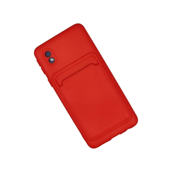 BFS  Samsung Galaxy A01 Core Kılıf Kelvin Kartvizitli Silikon - Kırmızı