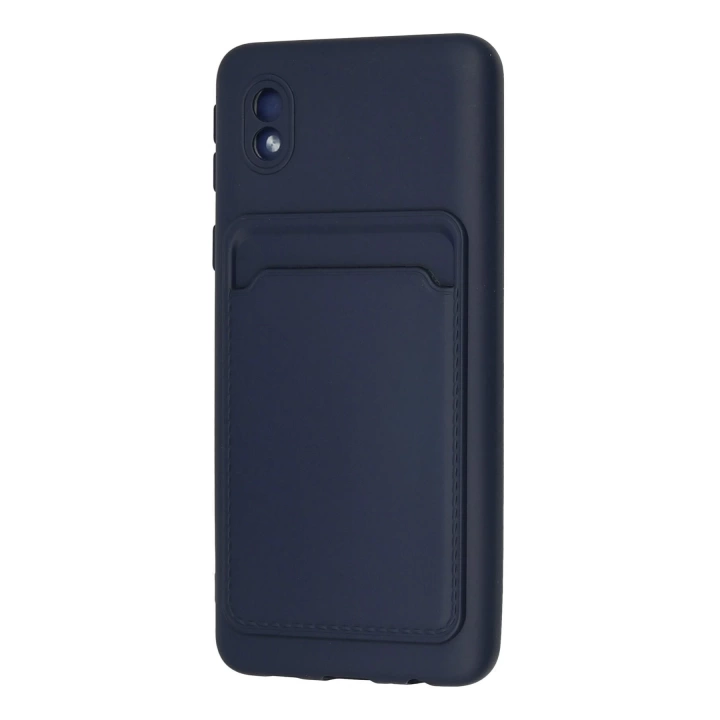 BFS  Samsung Galaxy A01 Core Kılıf Kelvin Kartvizitli Silikon - Lacivert