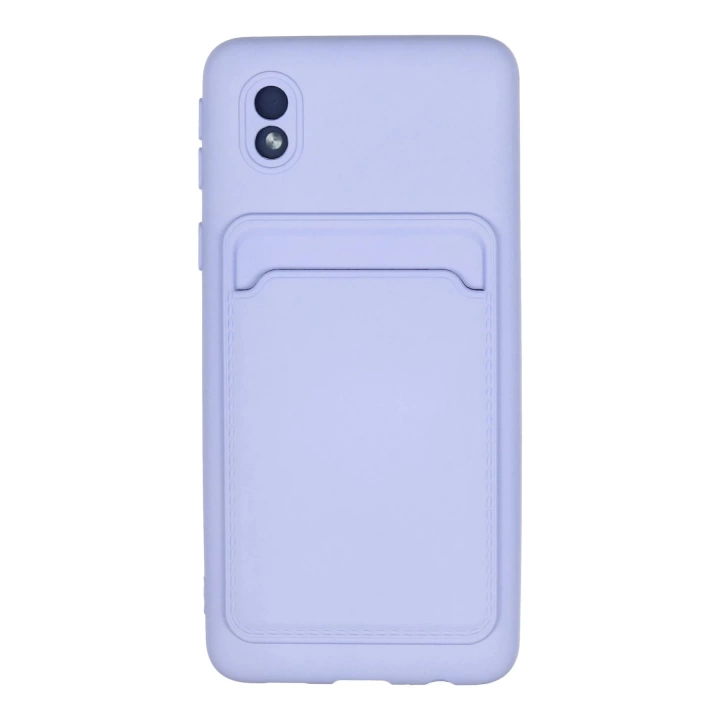 BFS  Samsung Galaxy A01 Core Kılıf Kelvin Kartvizitli Silikon - Lila