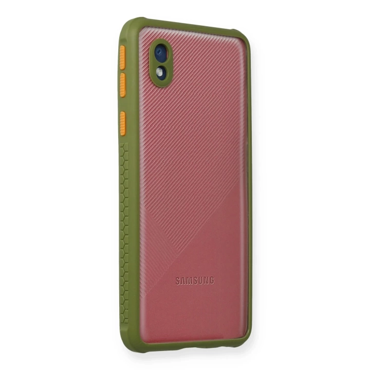 BFS  Samsung Galaxy A01 Core Kılıf Miami Şeffaf Silikon - Yeşil
