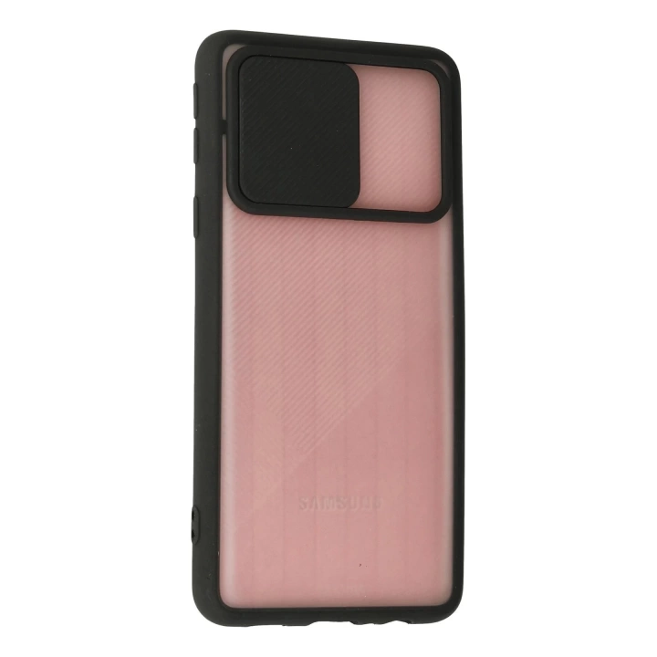 BFS  Samsung Galaxy A01 Core Kılıf Palm Buzlu Kamera Sürgülü Silikon - Siyah