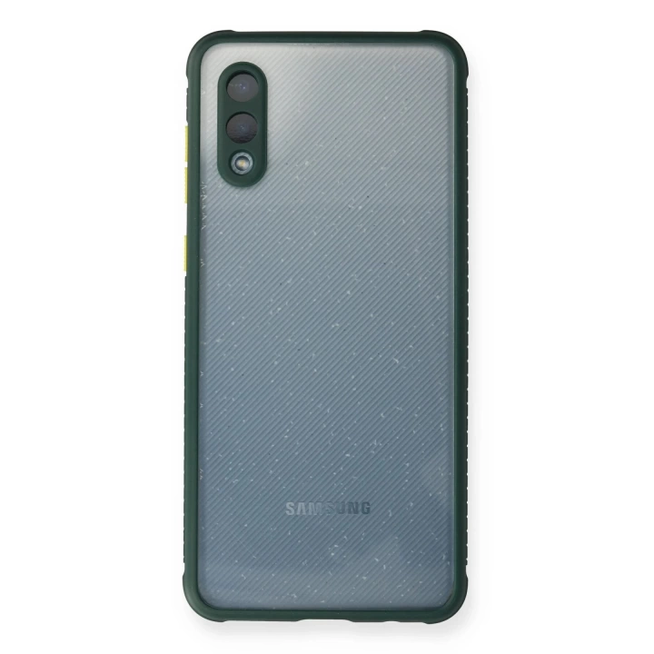 BFS  Samsung Galaxy A02 Kılıf Miami Şeffaf Silikon - Koyu Yeşil