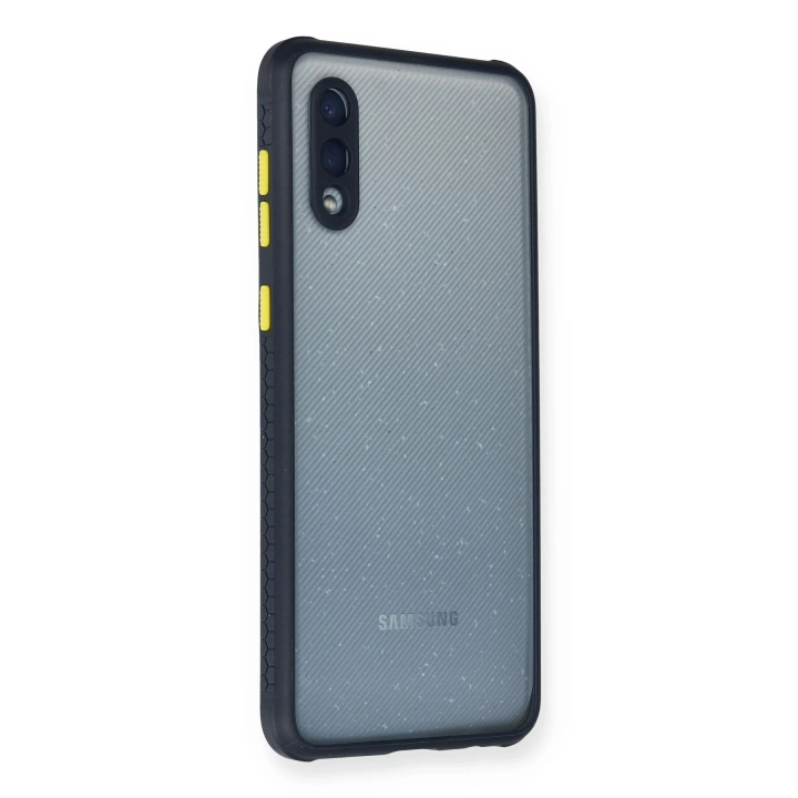 BFS  Samsung Galaxy A02 Kılıf Miami Şeffaf Silikon - Lacivert
