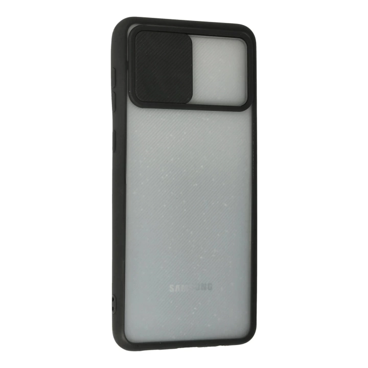 BFS  Samsung Galaxy A02 Kılıf Palm Buzlu Kamera Sürgülü Silikon - Siyah