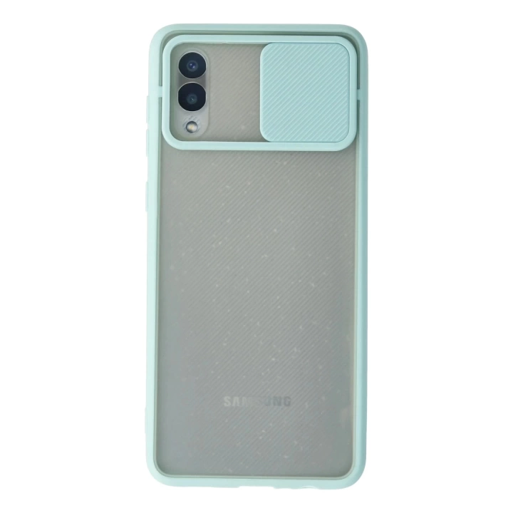 BFS  Samsung Galaxy A02 Kılıf Palm Buzlu Kamera Sürgülü Silikon - Turkuaz