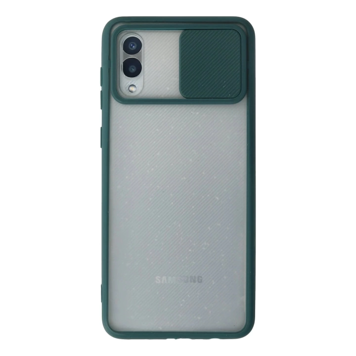 BFS  Samsung Galaxy A02 Kılıf Palm Buzlu Kamera Sürgülü Silikon - Yeşil
