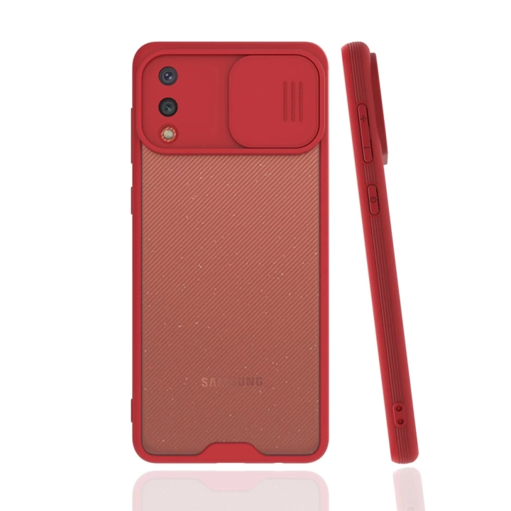 BFS  Samsung Galaxy A02 Kılıf Platin Kamera Koruma Silikon - Kırmızı