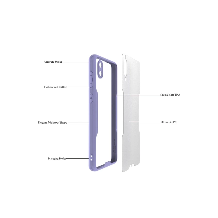 BFS  Samsung Galaxy A02 Kılıf Platin Silikon - Lacivert