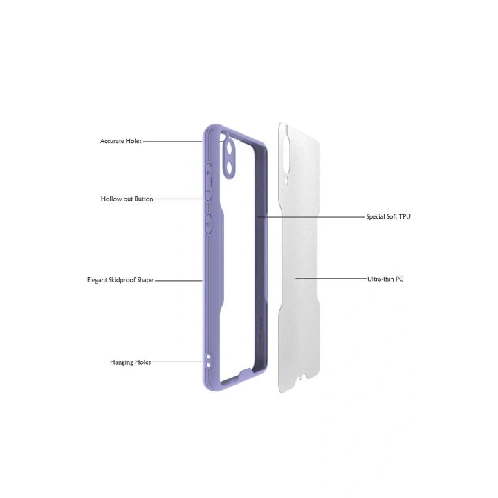 BFS  Samsung Galaxy A02 Kılıf Platin Silikon - Mavi