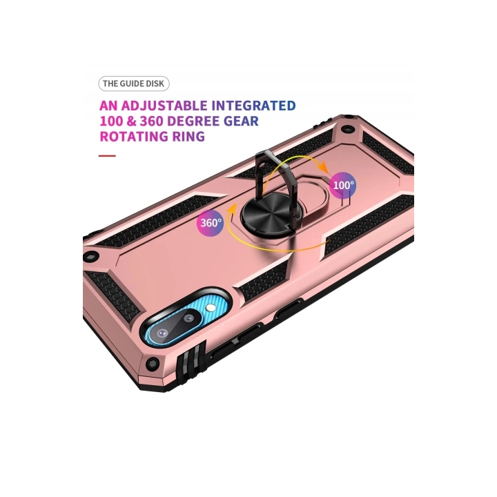 BFS  Samsung Galaxy A02 Kılıf Sofya Yüzüklü Silikon Kapak - Rose