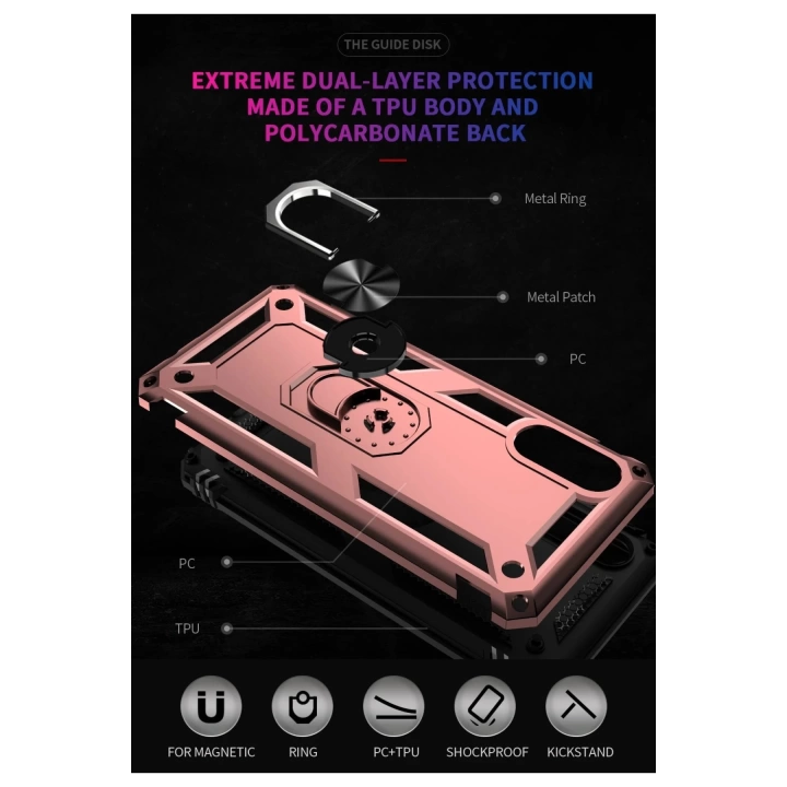 BFS  Samsung Galaxy A02 Kılıf Sofya Yüzüklü Silikon Kapak - Rose