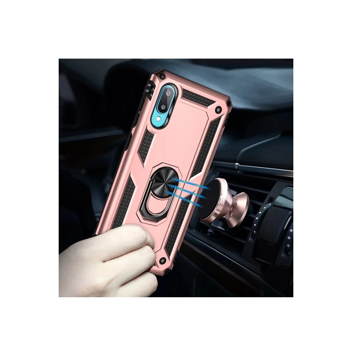 BFS  Samsung Galaxy A02 Kılıf Sofya Yüzüklü Silikon Kapak - Rose