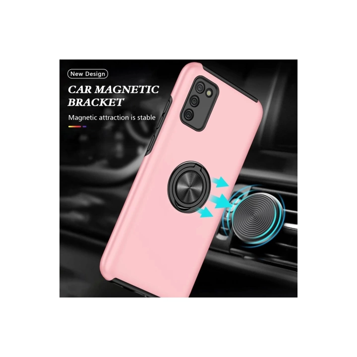 BFS  Samsung Galaxy A02S Kılıf Elit Yüzüklü Kapak - Pembe