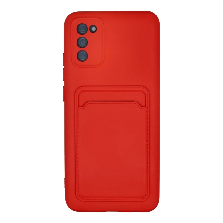 BFS Samsung Galaxy A02S Kılıf Kelvin Kartvizitli Silikon - Kırmızı