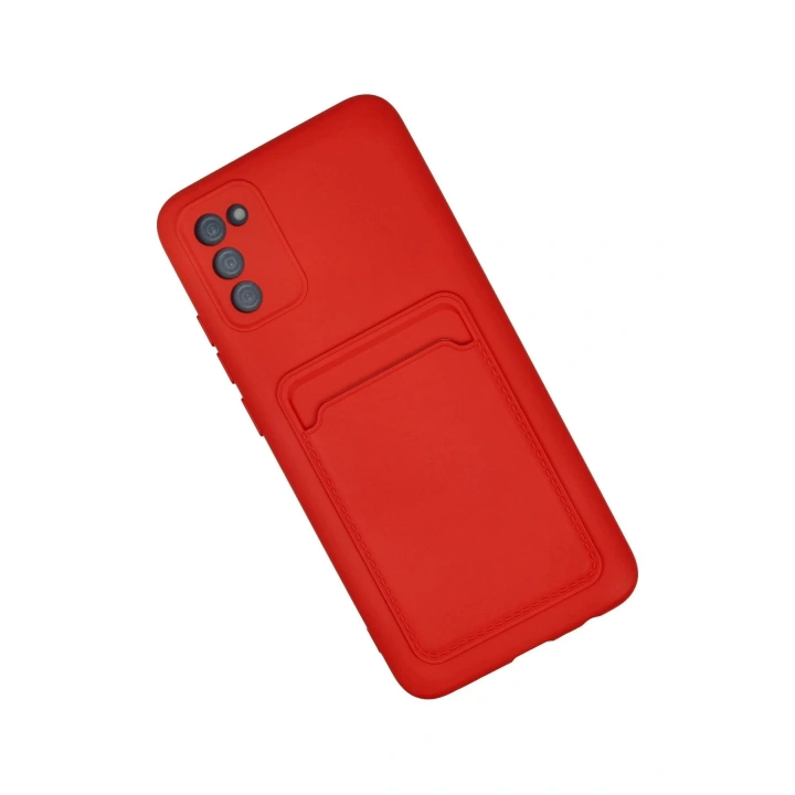 BFS Samsung Galaxy A02S Kılıf Kelvin Kartvizitli Silikon - Kırmızı