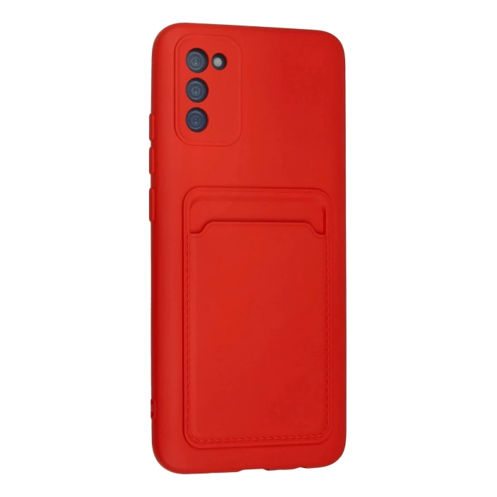 BFS Samsung Galaxy A02S Kılıf Kelvin Kartvizitli Silikon - Kırmızı