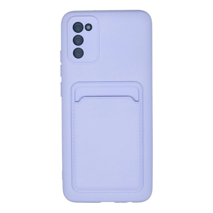 BFS  Samsung Galaxy A02S Kılıf Kelvin Kartvizitli Silikon - Lila