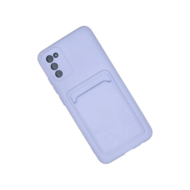 BFS  Samsung Galaxy A02S Kılıf Kelvin Kartvizitli Silikon - Lila