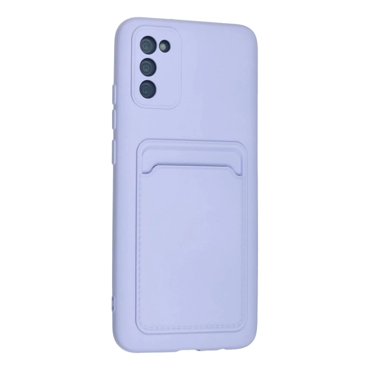 BFS  Samsung Galaxy A02S Kılıf Kelvin Kartvizitli Silikon - Lila