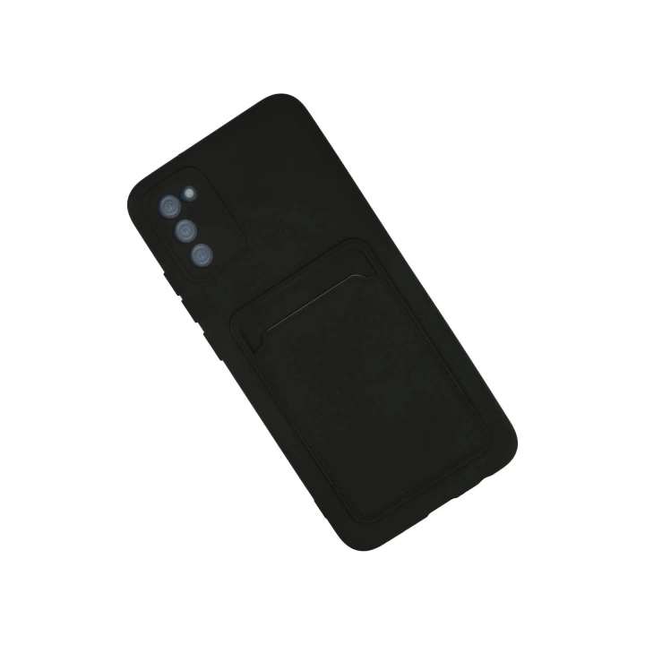 BFS  Samsung Galaxy A02S Kılıf Kelvin Kartvizitli Silikon - Siyah