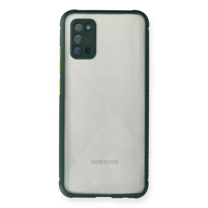 BFS  Samsung Galaxy A02S Kılıf Miami Şeffaf Silikon - Koyu Yeşil