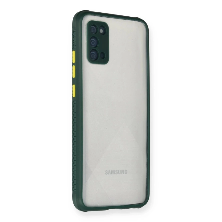 BFS  Samsung Galaxy A02S Kılıf Miami Şeffaf Silikon - Koyu Yeşil