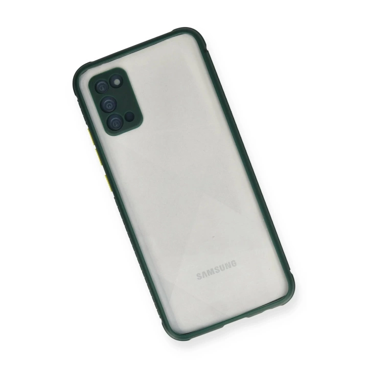 BFS  Samsung Galaxy A02S Kılıf Miami Şeffaf Silikon - Koyu Yeşil