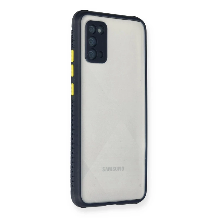 BFS  Samsung Galaxy A02S Kılıf Miami Şeffaf Silikon - Lacivert