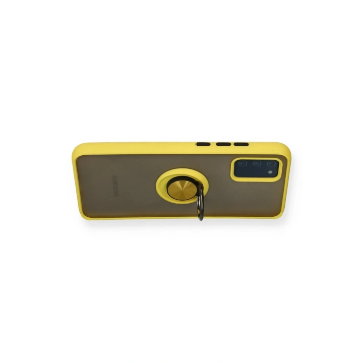 BFS  Samsung Galaxy A02S Kılıf Montreal Yüzüklü Silikon Kapak - Sarı