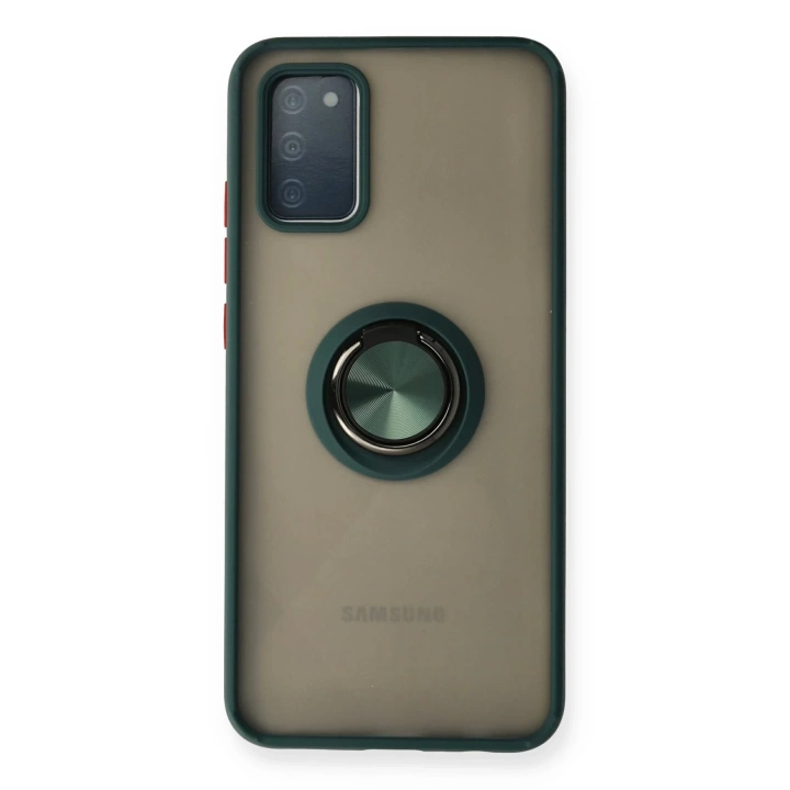 BFS  Samsung Galaxy A02S Kılıf Montreal Yüzüklü Silikon Kapak - Yeşil