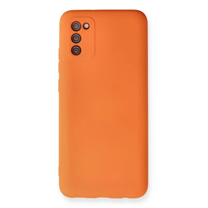 BFS  Samsung Galaxy A02S Kılıf Nano içi Kadife Silikon - Turuncu