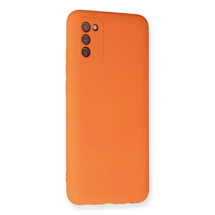 BFS  Samsung Galaxy A02S Kılıf Nano içi Kadife Silikon - Turuncu