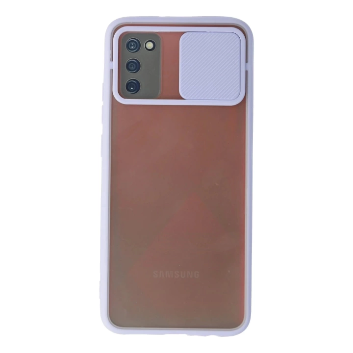 BFS  Samsung Galaxy A02S Kılıf Palm Buzlu Kamera Sürgülü Silikon - Lila