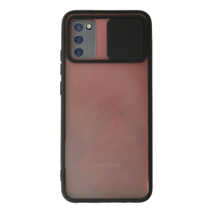 BFS  Samsung Galaxy A02S Kılıf Palm Buzlu Kamera Sürgülü Silikon - Siyah