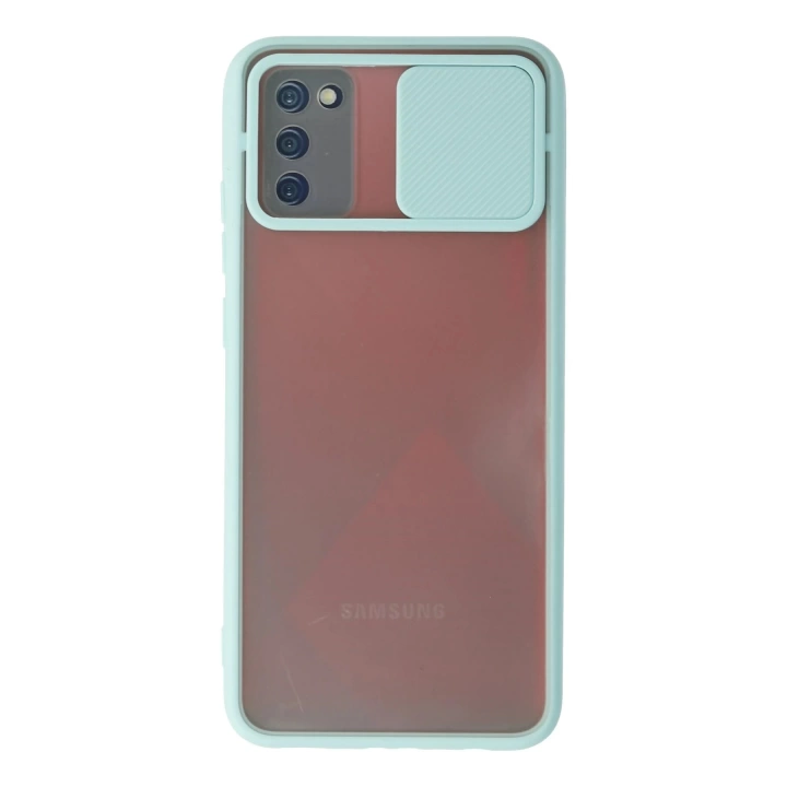 BFS  Samsung Galaxy A02S Kılıf Palm Buzlu Kamera Sürgülü Silikon - Turkuaz
