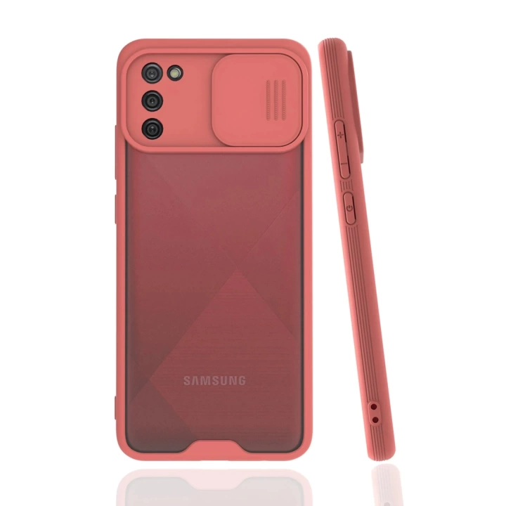 BFS  Samsung Galaxy A02S Kılıf Platin Kamera Koruma Silikon - Pembe