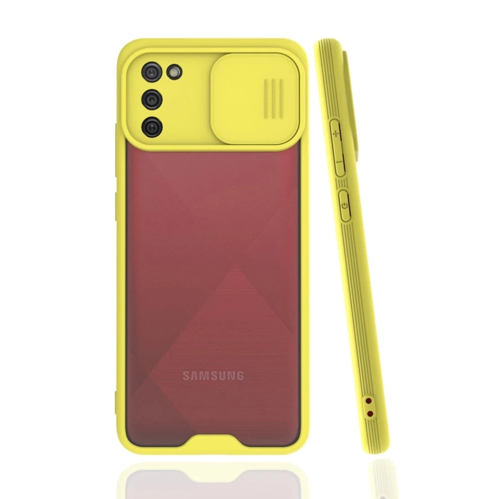 BFS  Samsung Galaxy A02S Kılıf Platin Kamera Koruma Silikon - Sarı