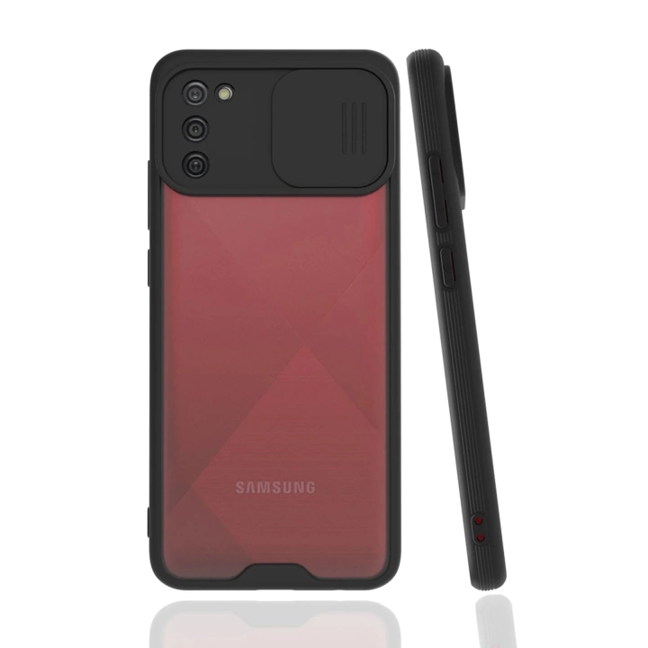 BFS  Samsung Galaxy A02S Kılıf Platin Kamera Koruma Silikon - Siyah