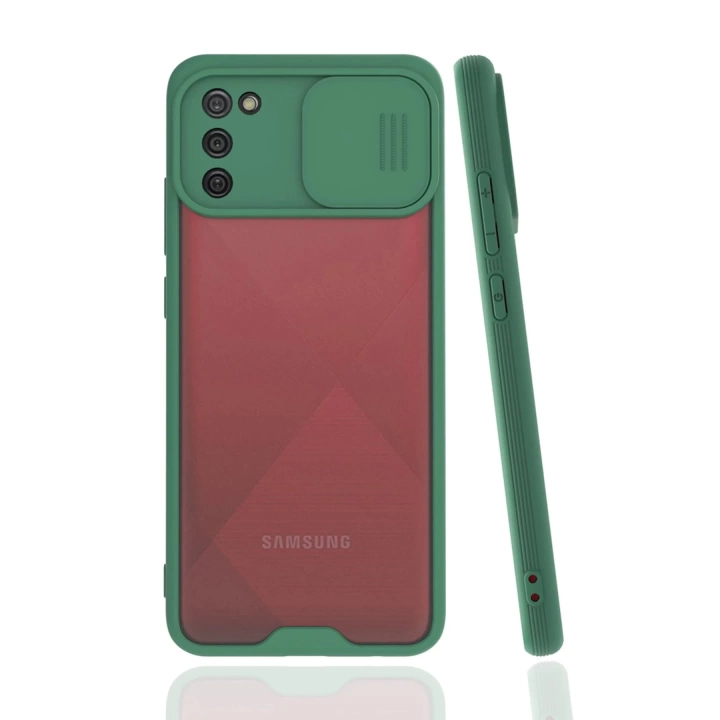 BFS  Samsung Galaxy A02S Kılıf Platin Kamera Koruma Silikon - Yeşil