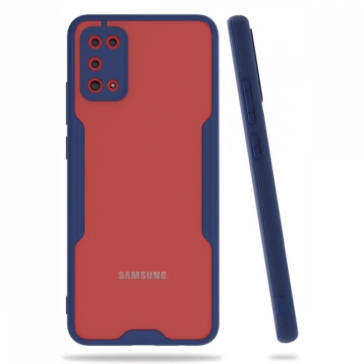 BFS  Samsung Galaxy A02S Kılıf Platin Silikon - Lacivert