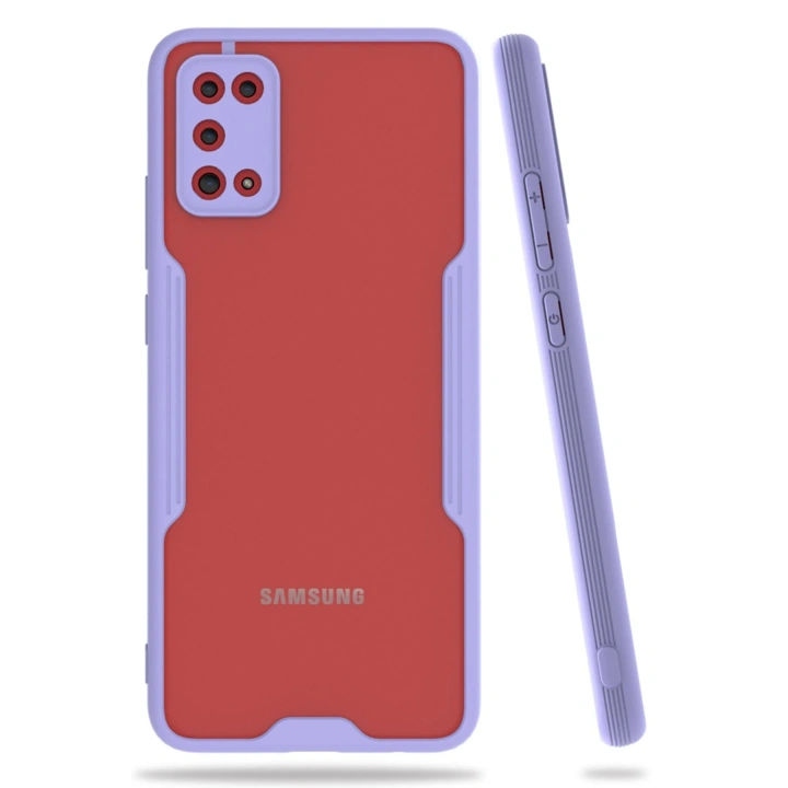 BFS  Samsung Galaxy A02S Kılıf Platin Silikon - Lila