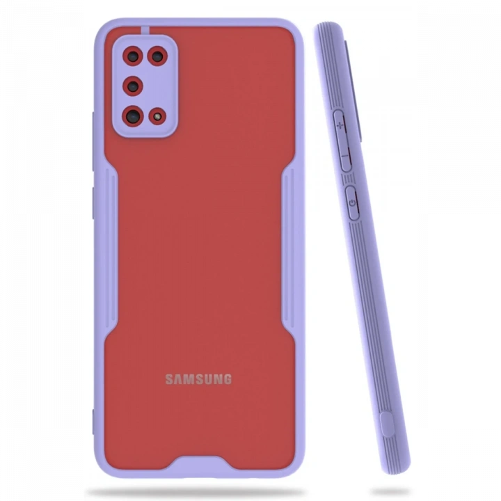 BFS  Samsung Galaxy A02S Kılıf Platin Silikon - Lila